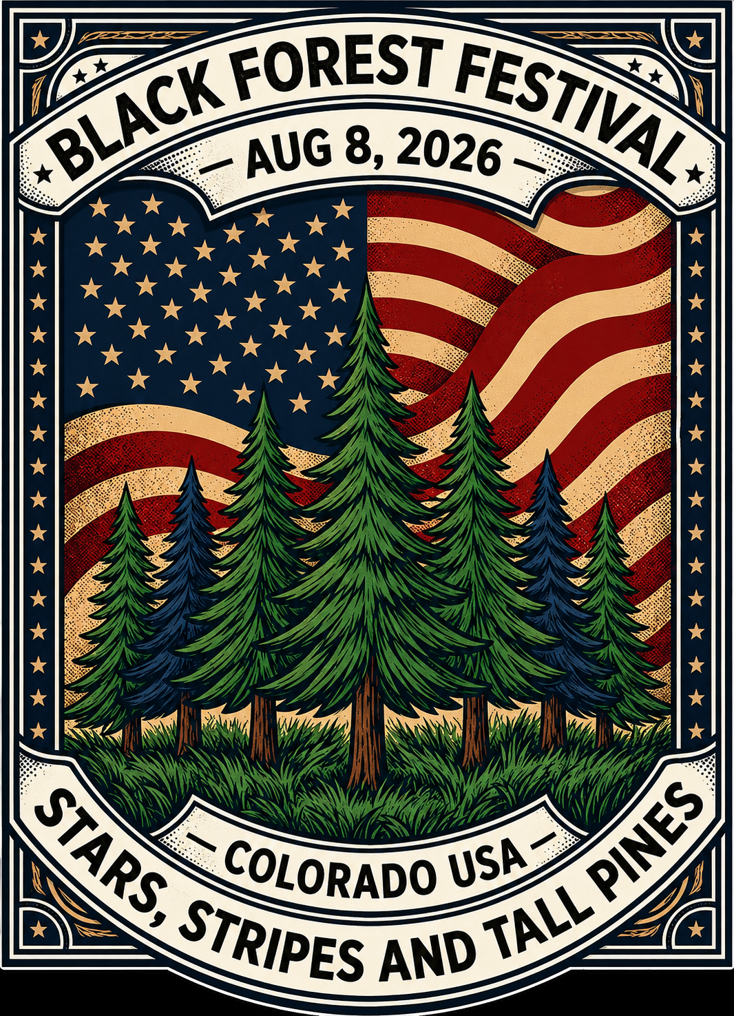 Black Forest Festival 2026 Theme - Stars, Stripes & Tall Pines