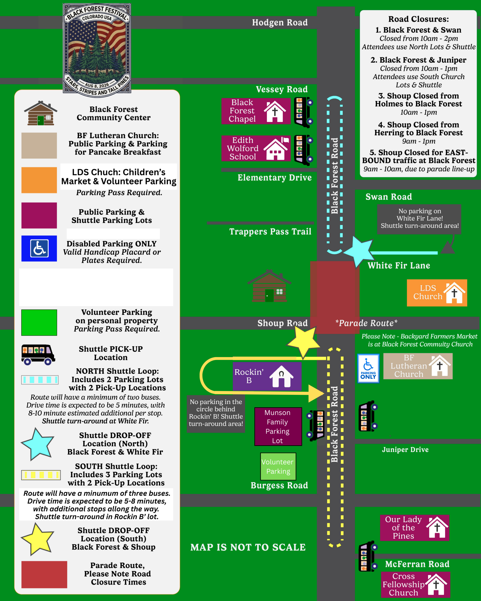 2026 Black Forest Festival parking and shuttle map
